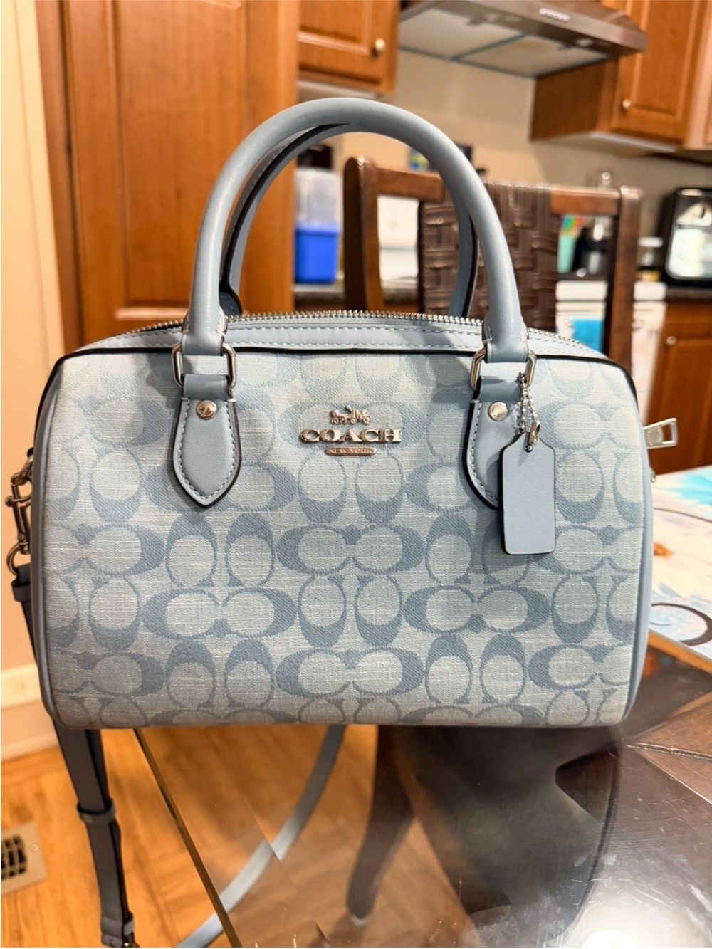 Coach Rowen Signature Chambray Satchel & Wallet Set
